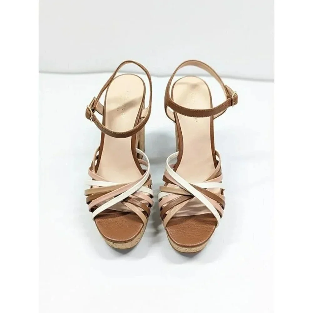 Kate Spade Women's Glow Leather Dressy Platforms Multi Toast Size 9.5 MSRP $228